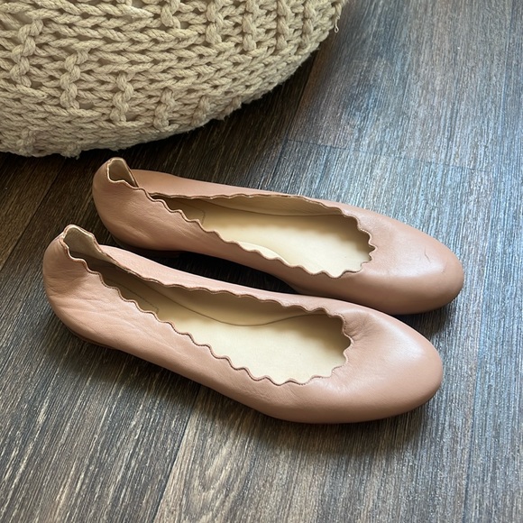 Chloe Shoes - Chloe Lauren scalloped leather ballet flats